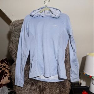 Ice Blue Columbia Hooded Pull-Over Sweater w/ pocket